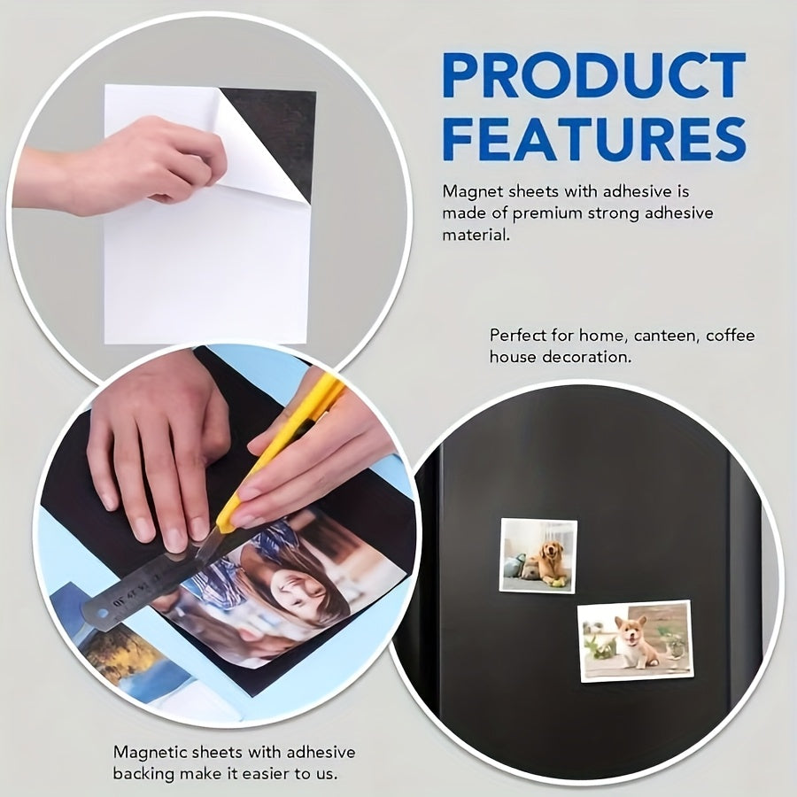 Feuilles magnétiques imprimables souples non adhésives mates – 6"x8" et 8,5"x11" – Papier magnétique compatible jet d'encre et laser pour photos magnétiques, aimants de voiture et loisirs créatifs, paquet de 10 / 15 / 20