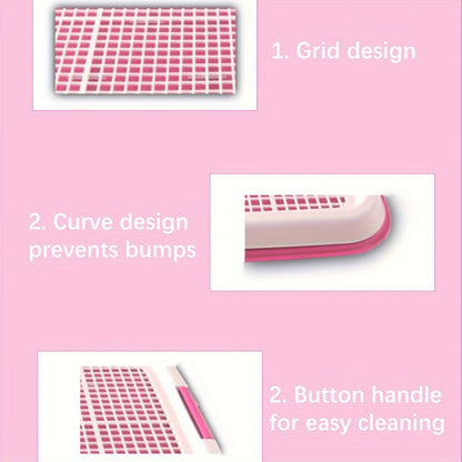 Toilettes d'intérieur pour petits chiens avec grille anti-piétinement creuse – Bac à litière hygiénique à drainage facile pour chiens de petites races, chiots et chiens de type Teddy, solution d'apprentissage de la propreté pour animaux de compagnie.