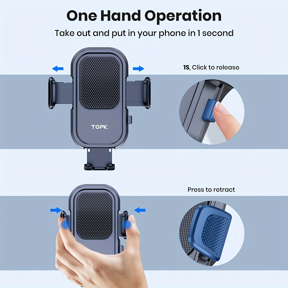 Support téléphone voiture pour tableau de bord et grille d'aération | Ajustable à 360°, forte adhérence, grande stabilité – Compatibilité universelle pour tous smartphones, iPhone, Samsung, Android – Style A, B et fixation aération