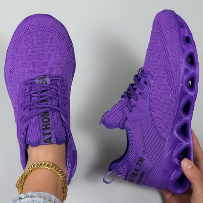 Baskets légères pour femmes, chaussures de marche à lacets en maille respirante avec semelle épaisse, chaussures de course et de tennis décontractées à enfiler, 7 couleurs, tailles US 6-12,5, chaussures d'entraînement tendance et polyvalentes