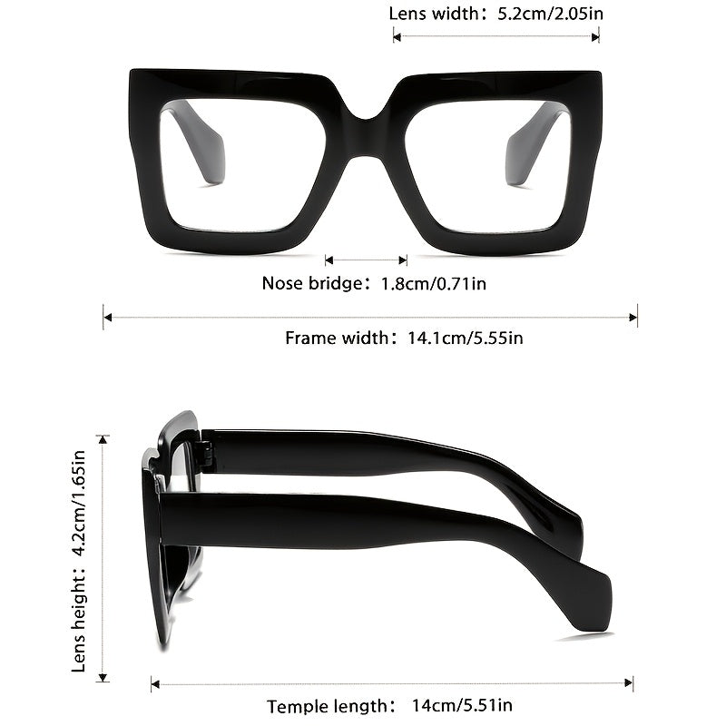 Lot de 3 ou 4 paires de lunettes vintage à monture carrée complète et verres transparents en polycarbonate pour femmes et hommes - Style rétro pour le bureau ou le quotidien, montures anti-lumière bleue