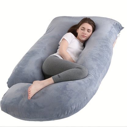 Oreiller de maternité en forme de J, coussin de grossesse corps entier avec taie d'oreiller – soutien du dos, des jambes et du ventre pour un sommeil réparateur, tailles 41" et 60", coloris et tissus variés, idéal comme cadeau de naissance