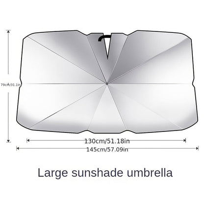 Pare-soleil de pare-brise de  voiture pliable - Protection UV et isolation thermique pour fenêtre avant, accessoire de refroidissement estival portable, garde l'intérieur au frais, design facile à plier et à ranger