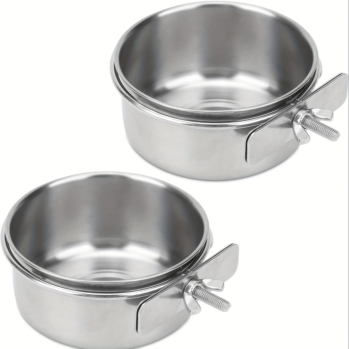 Ensemble mangeoire et abreuvoir pour cage à oiseaux – Lot de 2 bols de nourriture et d'eau pour perroquets avec support à clip, coupelles robustes en plastique pour perruches, calopsittes, canaris et petits oiseaux de compagnie