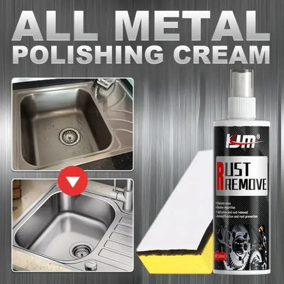 Spray antirouille multi-usage pour jantes de voiture et surfaces métalliques, dissolvant de rouille et nettoyant de décontamination puissant à action rapide pour véhicules, outils et mobilier