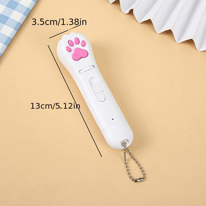 Stylo projecteur interactif pour chat rechargeable par USB - Jouet projecteur à motifs rotatifs, pointeur LED avec lampe torche blanche, jouet interactif pour chat