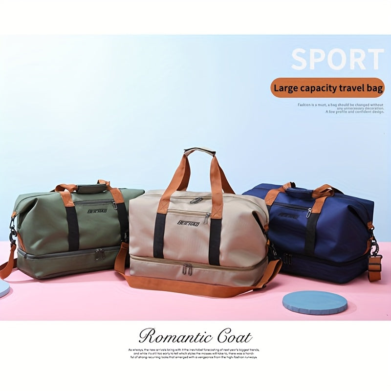 Sac de voyage grande capacité pour femme avec compartiment humide/sec – Sac de sport pour fitness et yoga, fourre-tout pour week-end et nuitée, loisirs et plein air, disponible en plusieurs coloris
