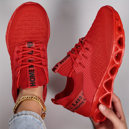 Baskets légères pour femmes, chaussures de marche à lacets en maille respirante avec semelle épaisse, chaussures de course et de tennis décontractées à enfiler, 7 couleurs, tailles US 6-12,5, chaussures d'entraînement tendance et polyvalentes