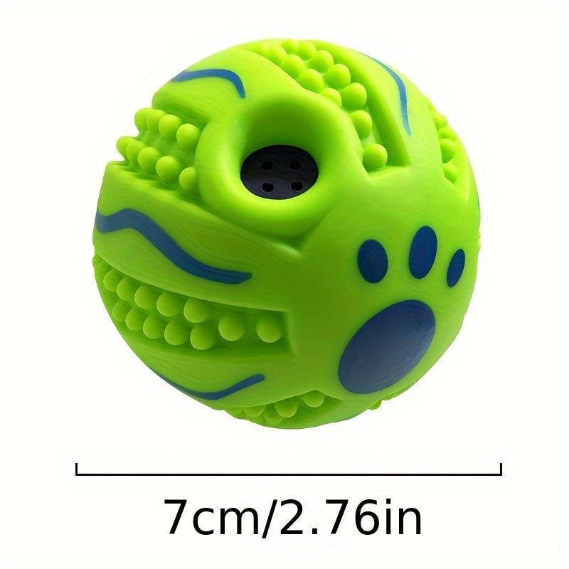 Jouet pour chien balle à picots sonore 10 cm - Balle interactive sonore pour le nettoyage des dents et le troupeau, jouet d'entraînement pour chiens moyens et grands, balle sensorielle en caoutchouc durable avec couineur