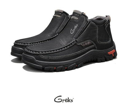 Bottines à enfiler cousues main pour homme GREKS, mocassins décontractés style Chukka, semelle antidérapante pour la randonnée, la conduite et le quotidien – chaussures légères et confortables pour homme