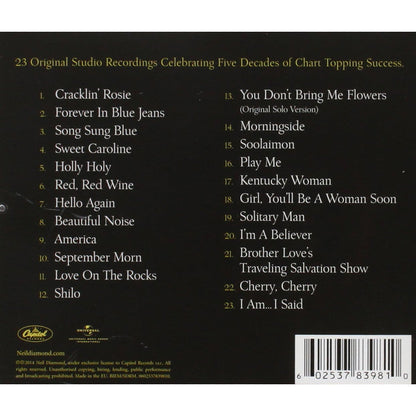 CD All-Time Greatest Hits de Neil Diamond – 21 chansons classiques incluant Sweet Caroline, Song Sung Blue et Forever in Blue Jeans, Capitol Records, enregistrements studio de 2014