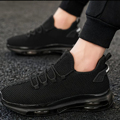 Baskets de running respirantes en maille pour homme avec semelle à coussin d'air – Chaussures de sport légères à lacets pour le trail, printemps et été, 4 coloris, pointures US 6,5–13