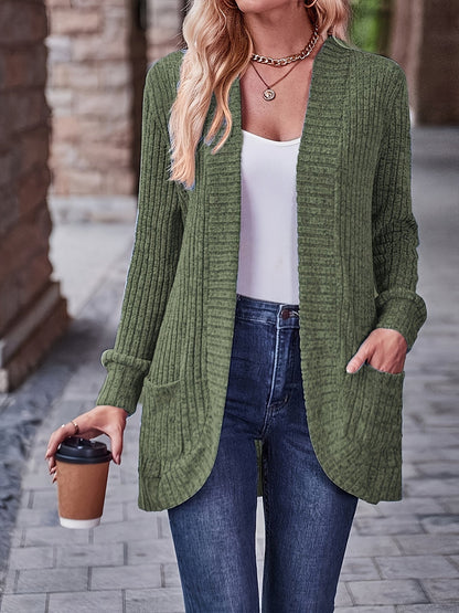 Women's Loose Casual Long Sleeve Blouse Solid Color Pocket Splicing Relaxed Fit Top 10 Colors S-XXL Spring Fall Everyday Wear