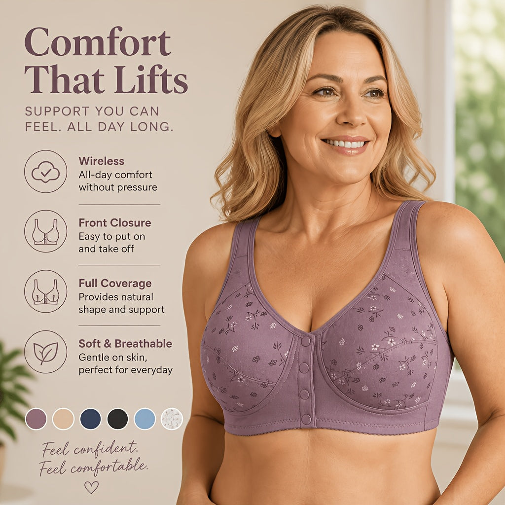 Lot de 7 soutiens-gorge sans couture pour femmes – Bralettes douces à fermeture frontale, sans armature, confortables et respirantes pour le quotidien, le yoga, les voyages et les festivals, tailles S-XXL