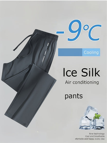 Women's Quick-Dry Ice Fiber Pants Lightweight Breathable Athletic Trousers Zipper Pockets Elastic Waist Hot Weather Golf Gym Casual Summer Outdoor Pants XS S M L XL XXL | Lake Blue Black Olive Green Burgundy Grey