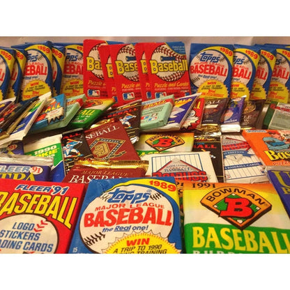 Lot de paquets de cartes de baseball MLB vintage assorties des années 1980-90 – 60 cartes au total, à la recherche de stars du Hall of Fame et de recrues, paquets non triés, parfait pour les collectionneurs et les cadeaux