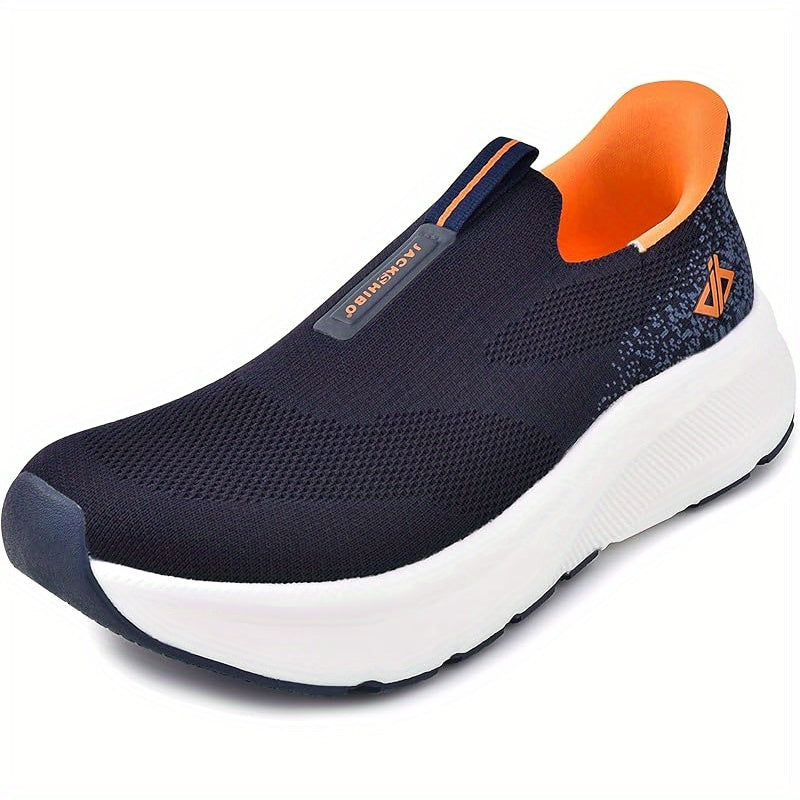 Baskets orthopédiques à enfiler mains libres pour hommes – Large boîte à orteils, soutien de la voûte plantaire, coussinet métatarsien, semelle à zéro drop rembourrée, tige en maille, chaussures de marche pour le confort et le soulagement de la douleur