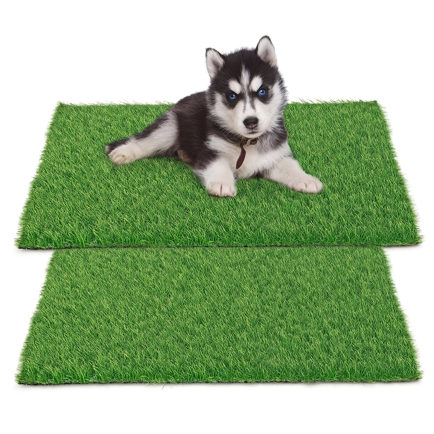 2-Pack Washable Dog Potty Training Mat Reusable Artificial Grass Pad with Odor Control for Puppies and Adult Dogs Indoor Outdoor Housebreaking and Travel Pet Waste Solution