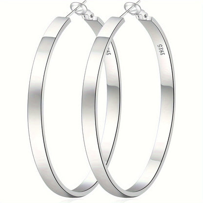 Créoles en argent sterling 925 pour femmes – Créoles cartilage hypoallergéniques en or et argent de 40 mm, 50 mm et 60 mm, boucles d'oreilles minimalistes pour tous les jours, cadeau idéal pour les fêtes et le quotidien