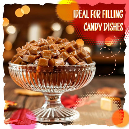Cubes de caramel au sel marin, paquet en vrac de 1,36 kg – environ 225 pièces, emballées individuellement, caramel fondant à partager, pour le goûter, offrir, cuisiner ou remplir des coupelles à bonbons