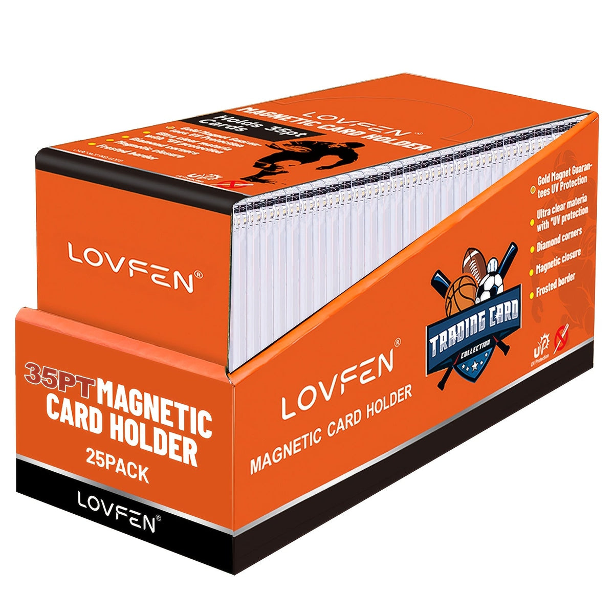 Étuis magnétiques pour cartes 35pt avec protection UV – Protections ultra-fines en plastique rigide pour cartes à collectionner, étuis « One-Touch » pour cartes de sport, football, baseball, Pokémon, TCG – Lot de 25/50/100/200/400