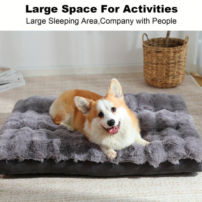 Lit orthopédique pour grands chiens – Couchage en mousse à mémoire de forme pour animaux avec housse amovible et lavable, base antidérapante, fausse fourrure, soulagement des articulations, ultra-résistant, tailles S, M, XL, XXL
