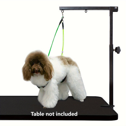 Bras de toilettage réglable et pliable avec pince pour table – Support de hanche et boucle 2-en-1 pour table de toilettage, hauteur 20-33 pouces (50-84 cm), bras de contention portable pour petits chiens et chiots, table non incluse