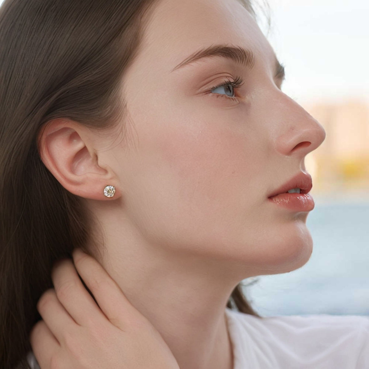 Boucles d'oreilles puces en moissanite, argent sterling 925, couleur D, pureté VVS1, taille ronde, 1 à 4 carats – Bijoux fins brillants pour femmes et hommes, cadeau idéal pour un anniversaire, un mariage, Noël ou une fête.