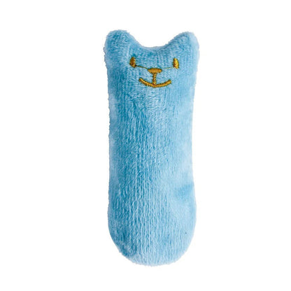 Jouet coussin en peluche couineur pour chat - Jouet kicker rembourré au design interactif avec couineur pour chats et chatons, pour jeu en solo et anti-ennui, sans pile, 6 couleurs : vert, jaune, rose, bleu, café