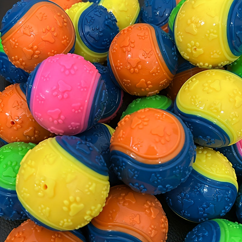 Lot de 2 balles couinantes pour chien - Jouets à mâcher en caoutchouc TPR souple pour la santé dentaire et le dressage, jouet interactif durable pour toutes les races, ensemble de balles sonores pour jeux de rapport pour chiots et chiens adultes