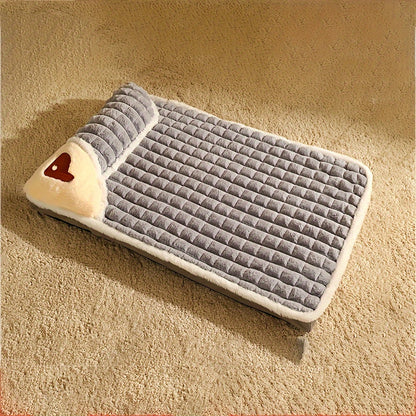 Lit pour chien et chat épais - Canapé pour animaux lavable et déhoussable, tapis de couchage pour chiens et chats, très grande taille disponible, fond antidérapant, tapis en peluche douillet pour animaux d'intérieur