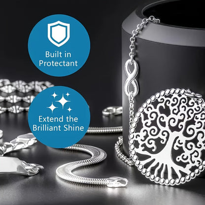 Nettoyant et lustrant pour bijoux 53 g avec éponge – Redonne de l'éclat aux bracelets, colliers, bagues en or et en argent ainsi qu'à toutes les surfaces métalliques – Nettoyant éclaircissant et poli pour métaux