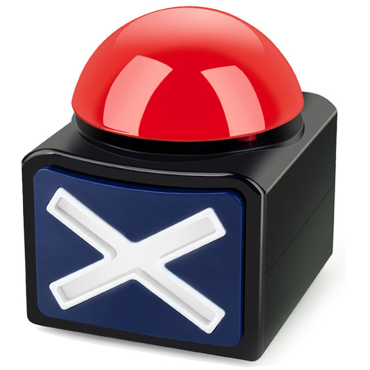Buzzer lumineux et sonore pour jeux de quiz, soirées jeux en famille et fêtes en classe - Buzzer de réponse en plastique durable avec flash LED et son de bourdonnement fort - Pack de 1, 2 ou 4 buzzers de jeu de type télévisé, noir et rouge