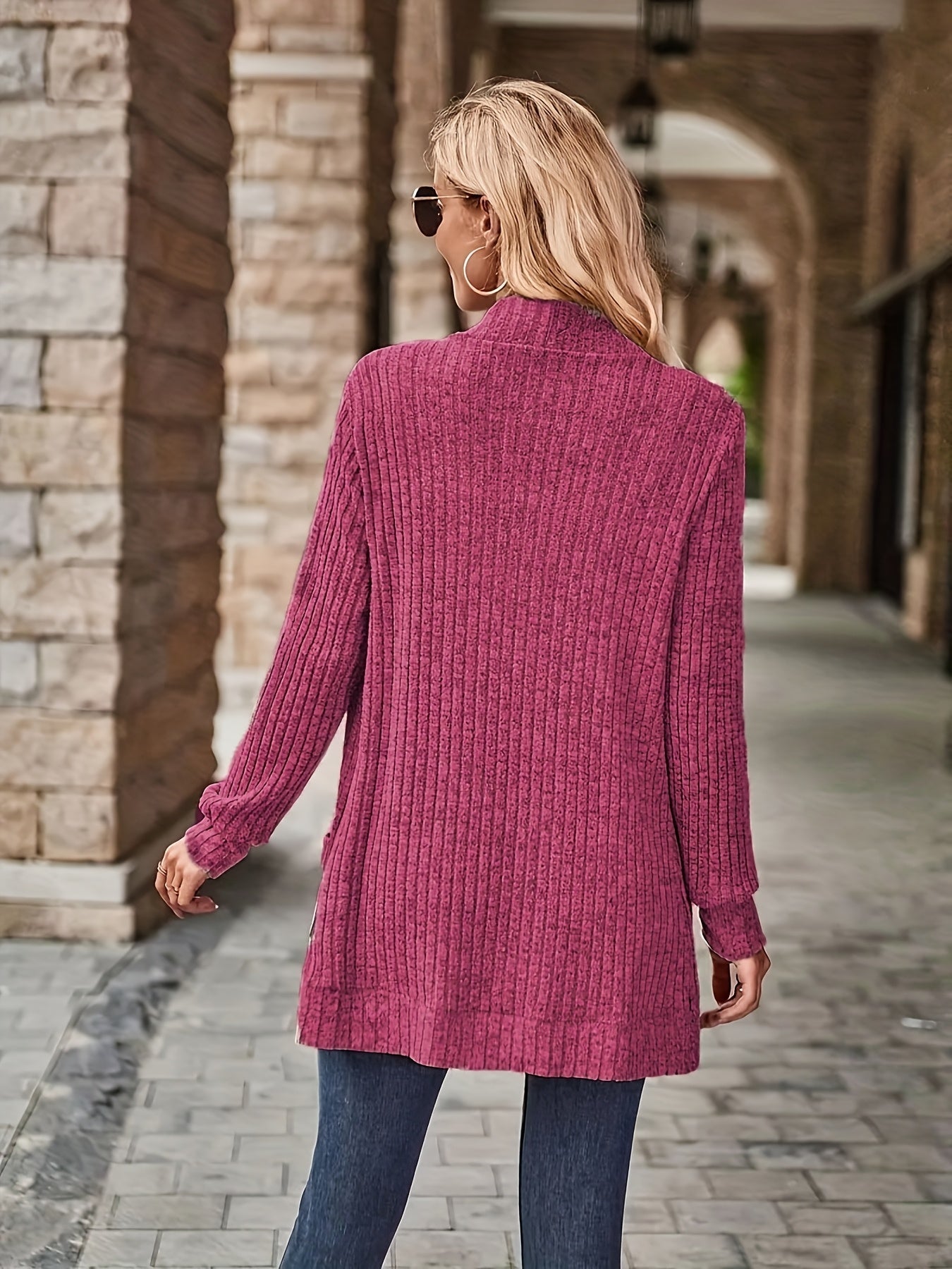 Women's Loose Casual Long Sleeve Blouse Solid Color Pocket Splicing Relaxed Fit Top 10 Colors S-XXL Spring Fall Everyday Wear