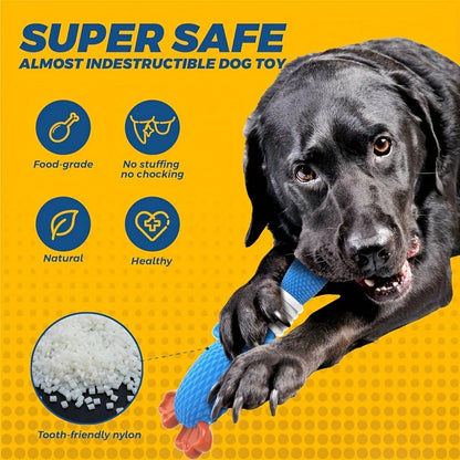 Jouet à mâcher indestructible en nylon en forme d'oie pour chiens destructeurs – Jouet robuste amélioré pour grands et moyens chiens, idéal pour la dentition et le nettoyage des dents, design oie et poisson-clown