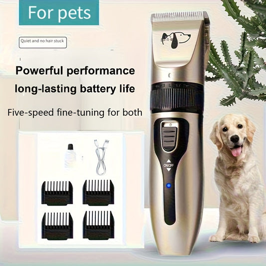 Tondeuse professionnelle haute puissance pour animaux, tondeuse électrique robuste pour chiens et chats, idéale pour les grandes races, le toilettage de caniches, usage en salon, silencieuse, filaire, dorée