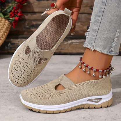 Women's Mesh Slip-On Sneakers – Lightweight Comfortable Casual Walking Shoes for Beach, Vacation, Camping & Everyday Summer Use, Sizes US 6.5–10.5