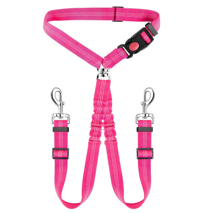Laisse double pour chien, pivotante à 360° anti-nœuds – Double laisse pour promener deux chiens sans emmêlement, confortable pour petites, moyennes et grandes races, 7 couleurs