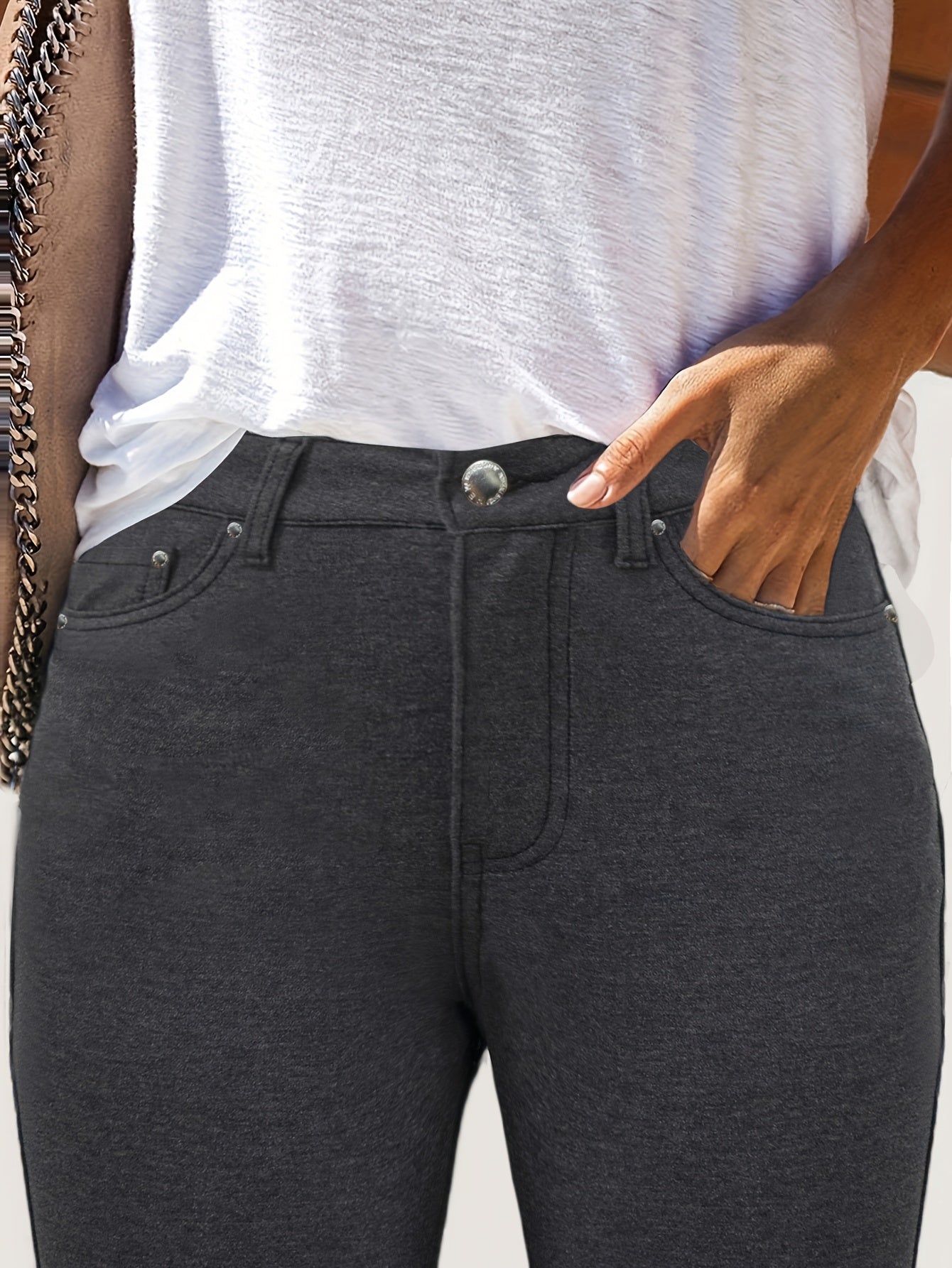 Women's High Waisted Skinny Jeans – Stretchy Denim with Button Accents & Multiple Pockets, Flattering Slim Fit for All Seasons, 11 Colors, Sizes S-XXL