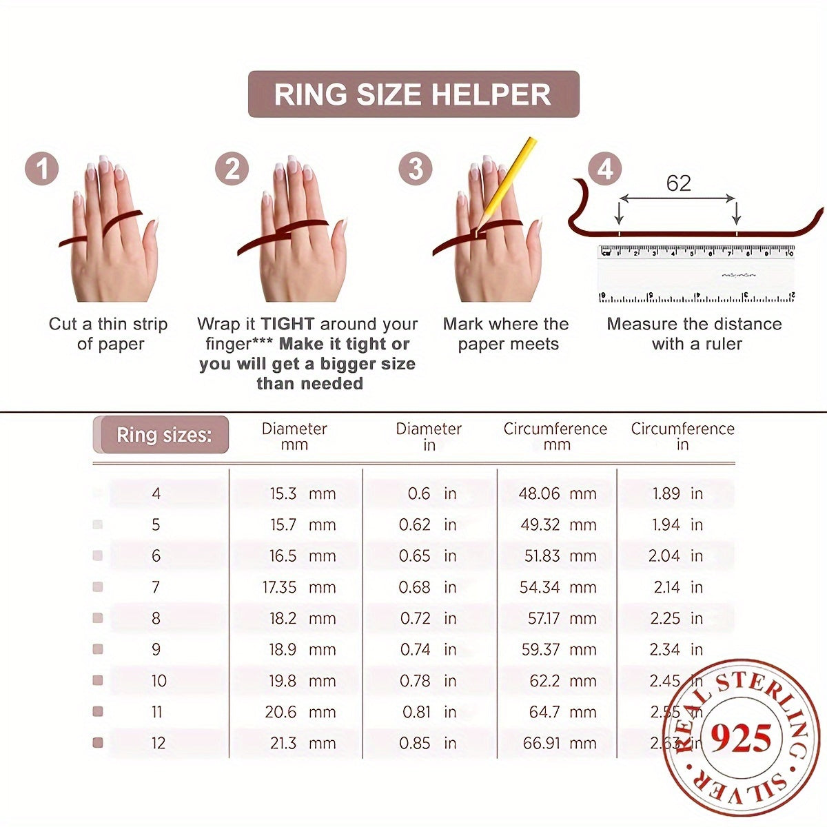 Bague « 8 chanceux » pour femme en argent sterling 925 – Incrustation de zircone cubique, design bicolore, anneau empilable élégant, tailles 5-10, bijou raffiné pour mariage et cadeau
