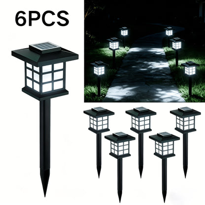 Lampes solaires d'extérieur à LED pour allée de jardin, éclairage paysager étanche IP44 pour trottoir, allée, pelouse, cour – Blanc chaud, lot de 6, 12 ou 24 – Décoration de Noël et de fêtes