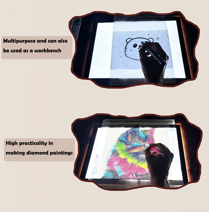Tablette lumineuse LED A2 A3 A4 à luminosité réglable, double bande LED, table lumineuse pour diamond painting, croquis, dessin et art