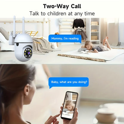 Lot de 2 caméras de sécurité WiFi 2K QHD PTZ panoramique 355° – Double bande 2,4 G/5 G, détection de mouvement par IA, vision nocturne couleur, audio bidirectionnel, stockage cloud et carte SD, babyphone, caméra de surveillance intérieure