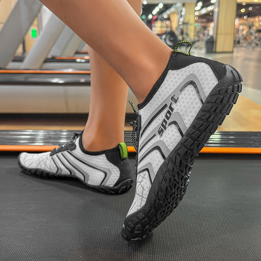 Water Shoes for Men & Women – Quick-Dry Aqua Shoes for Beach, Swimming, Wading, Hiking, Yoga & Indoor Fitness – Non-Slip Lightweight Barefoot Water Shoes, US Sizes 5-13.5, White, Black, Black & White