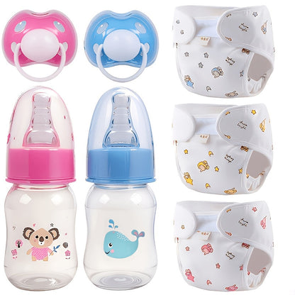 Kit d'accessoires de repas pour poupée reborn avec biberon, couche et tétine, ensemble de soins réaliste pour poupée, compatible avec les poupées reborn et classiques, cadeau idéal d'anniversaire ou de fête pour enfants