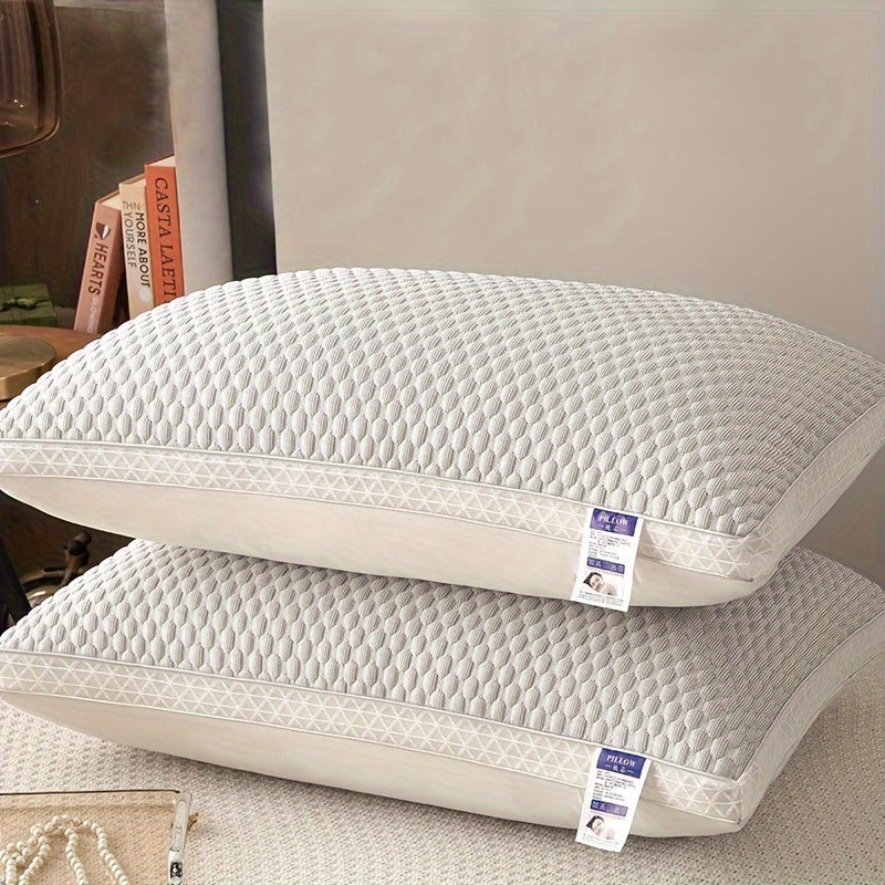 Lot de 2 oreillers rafraîchissants | Oreiller de sommeil doux de qualité hôtelière | Soutien cervical pour dormeurs sur le côté, le dos et le ventre | Oreiller confortable et respirant pour la maison, la chambre et le dortoir | Bleu, rose, gris, indigo