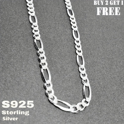 Collier chaîne Figaro en argent sterling 925 – 6 mm de large, 18 à 24 pouces, unisexe pour hommes et femmes, coffret cadeau inclus – Chaîne en argent classique pour un usage quotidien et offrir en cadeau