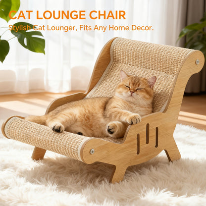 Griffoir en sisal pour chaise ou canapé – Griffoir autoportant robuste avec large zone de repos, mobilier de détente anti-griffures pour chats d'intérieur, jouet durable pour chat et coin sieste