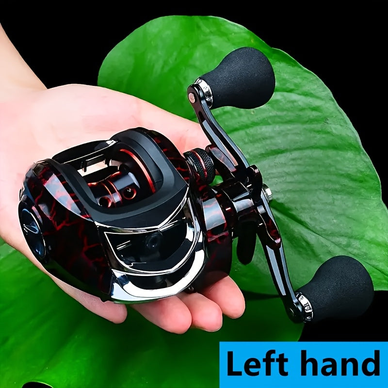 Moulinet Baitcasting 18+1BB haute vitesse, double système de freinage – Frein max 20LB, acier inoxydable, poignée ergonomique, droitier & gaucher, moulinet pour pêche au bar et à la carpe en eau douce et en mer