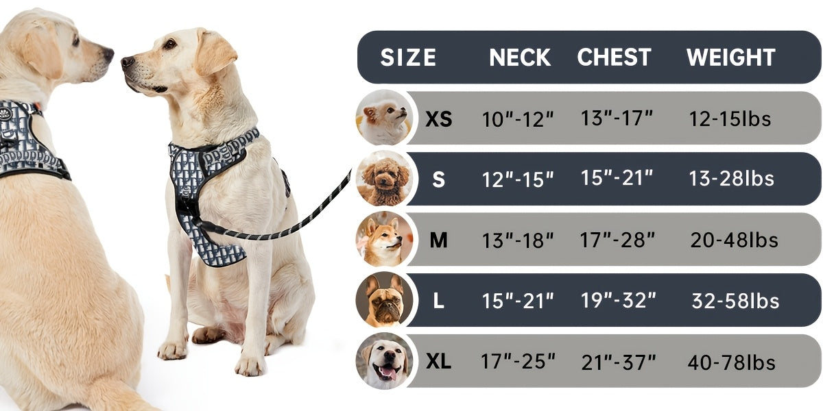 Ensemble harnais anti-traction pour chien avec laisse rétractable, ceinture de sécurité et collier – Harnais gilet entièrement réfléchissant, réglable et respirant avec poignée pour petits et grands chiens, tailles XS–XL